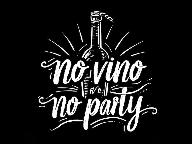 Photo a black shirt with a quote that says no wine no party