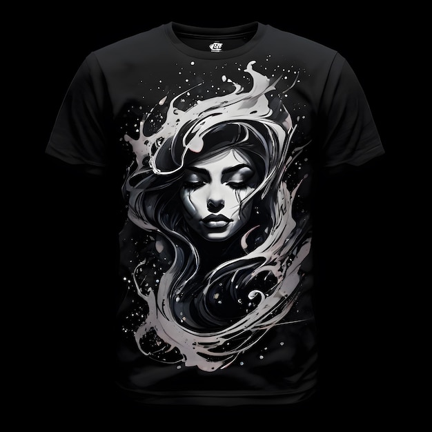 Photo a black shirt with a womans face on it