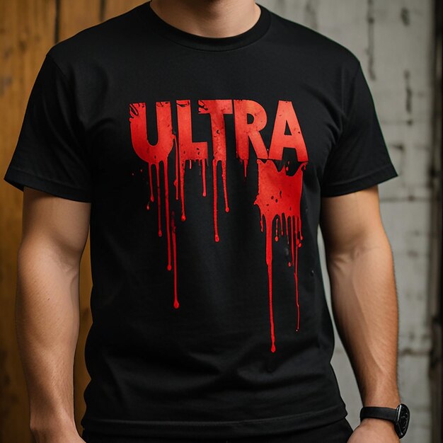 Photo a black shirt with the word ultra an on it