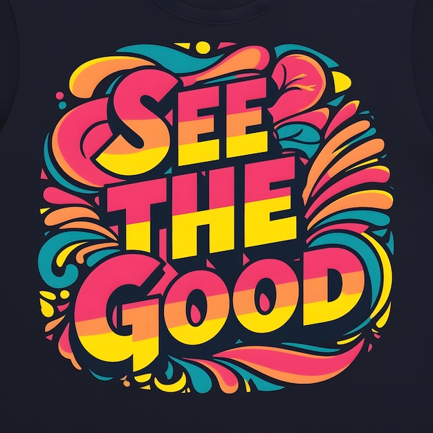 Photo a black shirt with the words see the good good