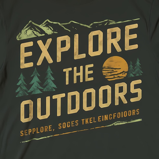 Photo a black shirt with a yellow and brown print that says hikers