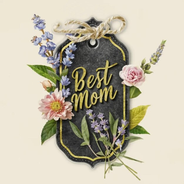 Photo a black sign that says best mom on it