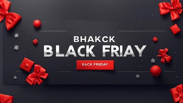 a black sign with a red ribbon that says black friday friday on it