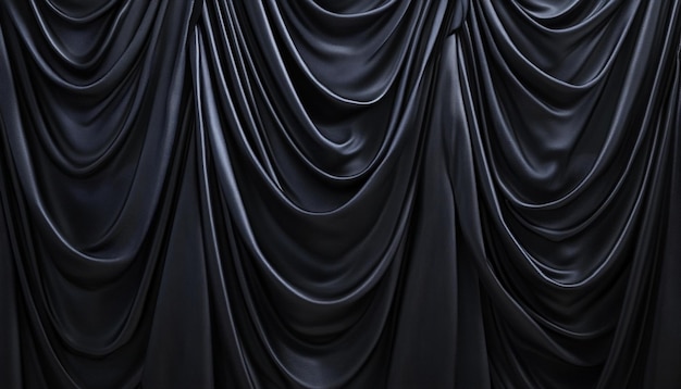 Photo a black silk curtain with a black background that says  the word  on it