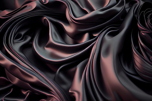 Black silk fabric surface abstract background