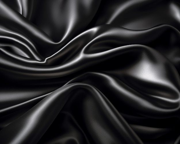 Black silk fabric texture background