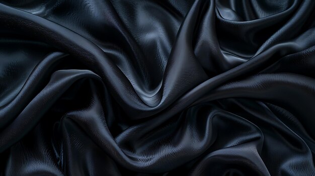 a black silk fabric with a black background with a black fabric like a background