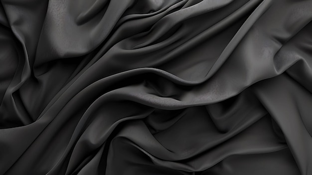 a black silk fabric with a picture of a black background