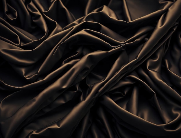 A black silk fabric with a soft light effect.