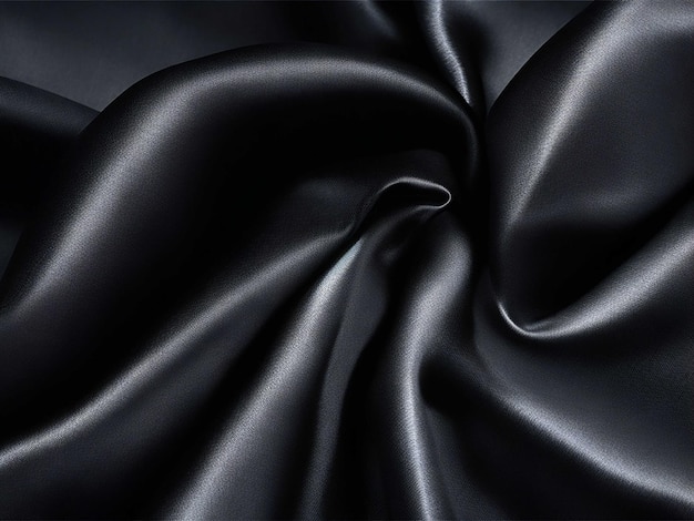 black silk or satin luxury fabric texture can use as abstract background