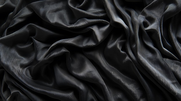 a black silk with a picture of a black fabric