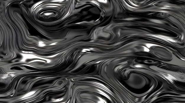 Black and silver background with a pattern of ripples and waves.