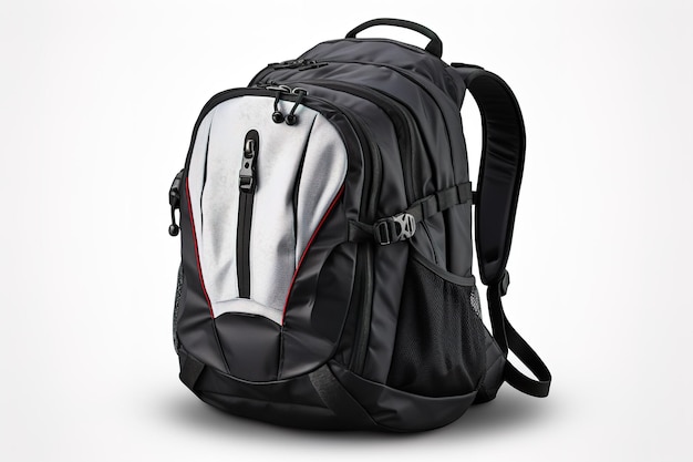 A Black And Silver Backpack Ready For Adventure on a Clear PNG or White Background