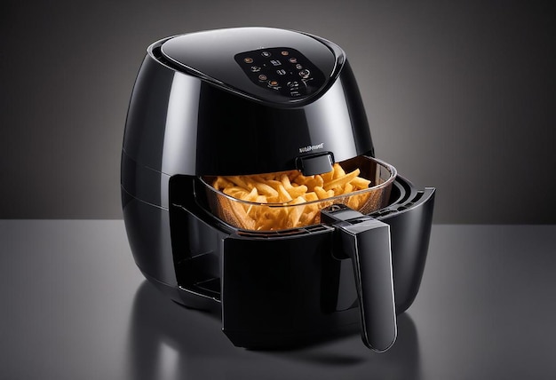 Photo a black and silver crock pot with a small container of macaroni and cheese