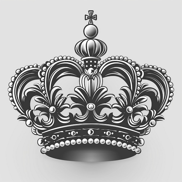 Photo a black and silver crown with a crown on it