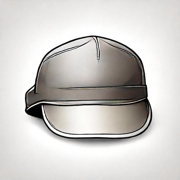 a black and silver helmet with a silver band on it