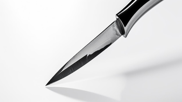 Photo black and silver knife clean and sharp inking with polished surfaces