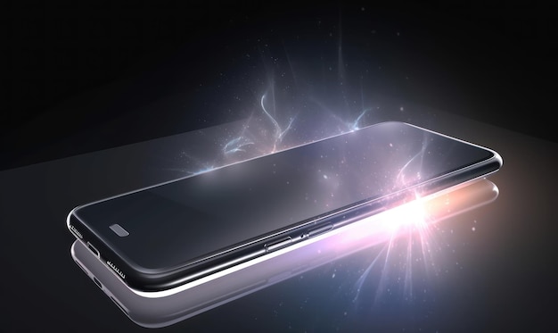 A black and silver phone with the word galaxy on the screen