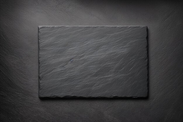 Photo black slate board on dark stone texture top view generative ai