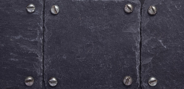 Black slate stone texture as suface background, top view