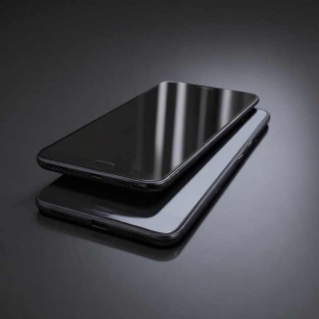 A black smartphone mockup