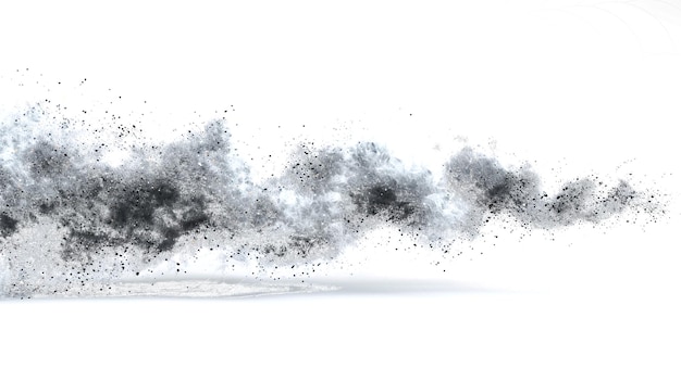 Photo black smoke highly detailed isolated on white background