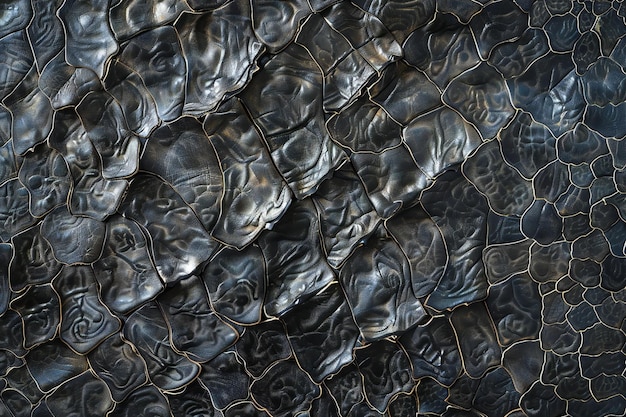 Black snake skin texture background Close up of snake skin texture