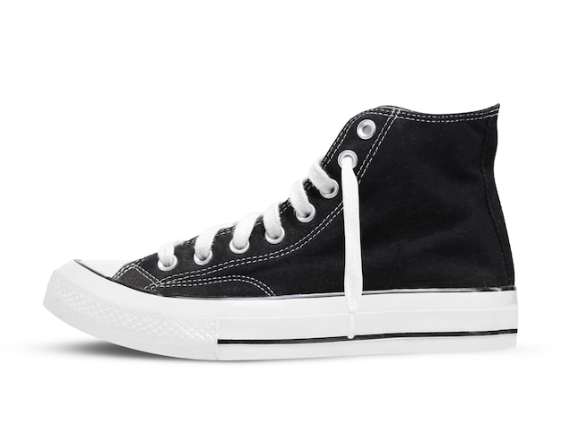 Photo black sneakers isolated on white background