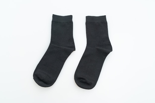 black sock isolated on white