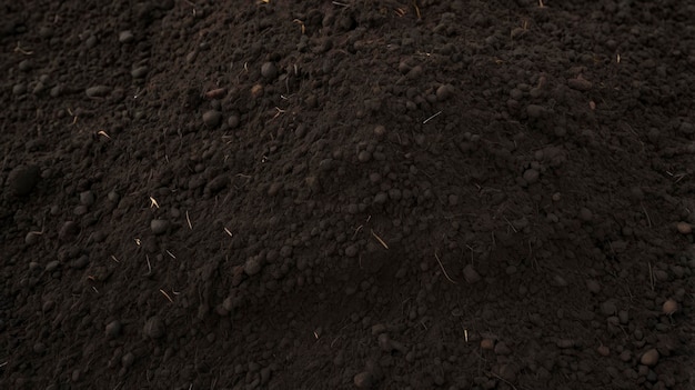 a black soil with a small white flower in the middle