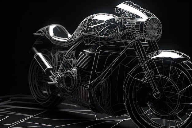 Black sports bike modern motorbike prototype generative ai