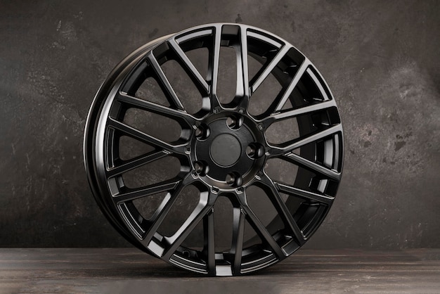 Black sporty lightweight forged alloy wheels stylish designer tuning auto car parts