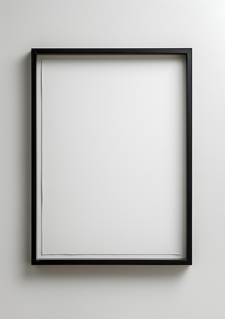 black square frame against a white wall