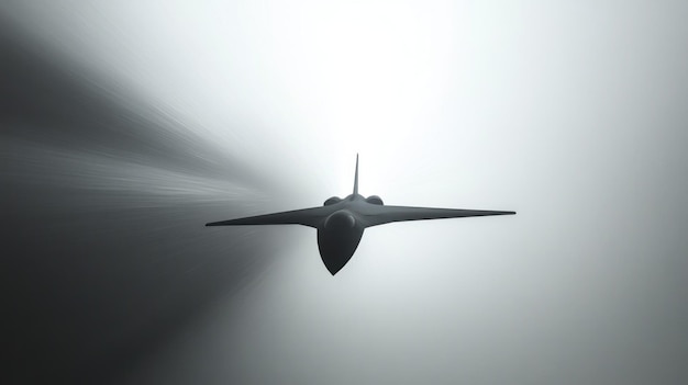 Photo black stealth fighter jet soaring through clouds