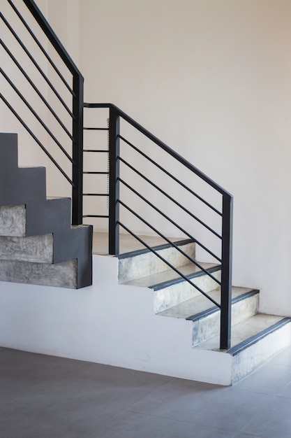 Black steel staircase of new apartment