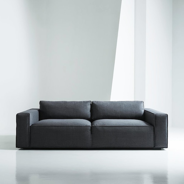 Black stylish sofa set with a white wall