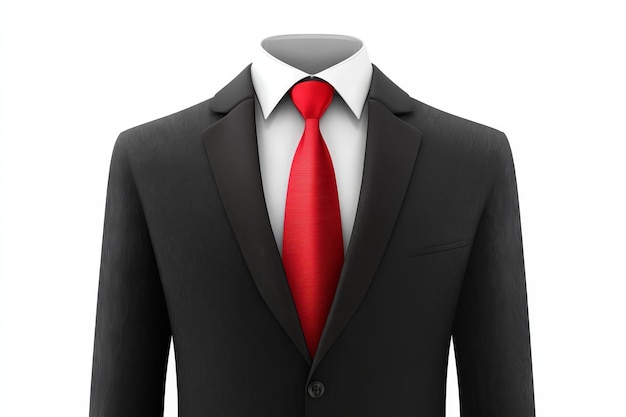 Photo a black suit with a red tie representing power success professionalism and confidence the