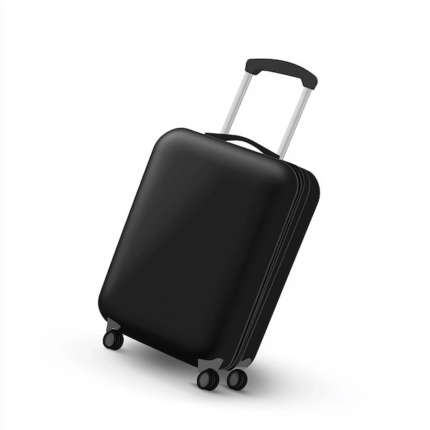 Photo a black suitcase with wheels and a handle that says quot travel quot