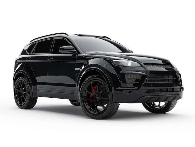 Black SUV coupe isolated on a white background