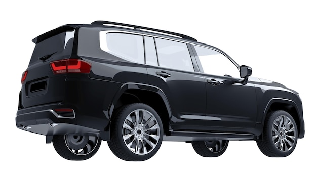 black SUV isolated on white background 3d model