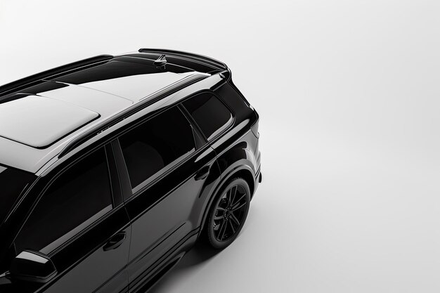 Photo a black suv with a black roof and a white background with a white background