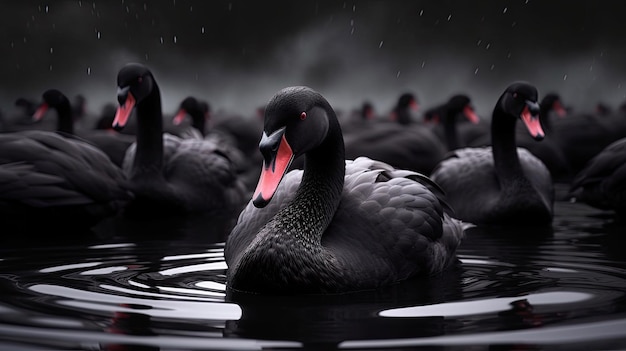 Black Swan Event Concept major rare unexpected case with Generative AI Technology