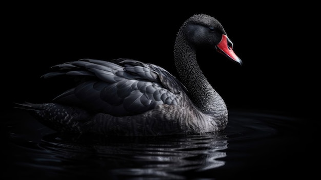 Black Swan Event Concept major rare unexpected case with Generative AI Technology