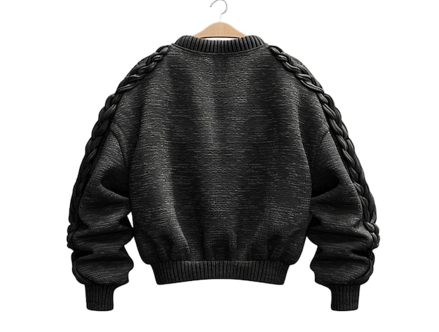 black sweater jacket template with front view