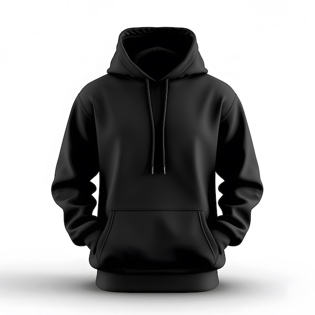 black sweatshirts with hoodie for logo mockup template isolated on white background isometry