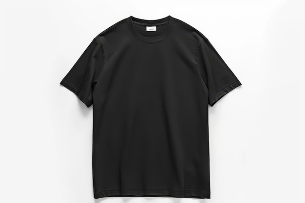 Black t shirt front view isolated on white