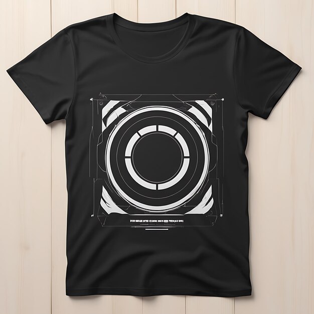 Photo black t shirt mockup