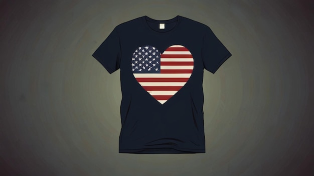 Photo a black t shirt with the american flag on it