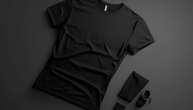 a black t shirt with a black design on the front