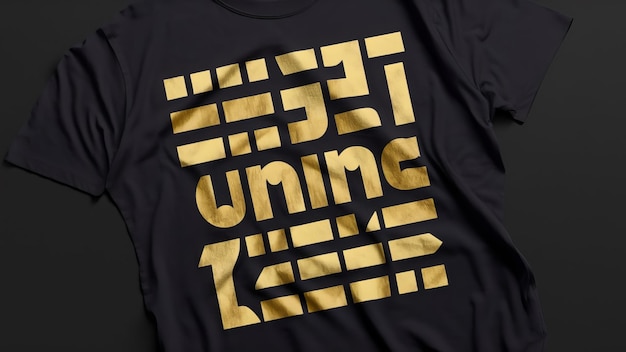 a black t shirt with gold letters that say quot no quot on it